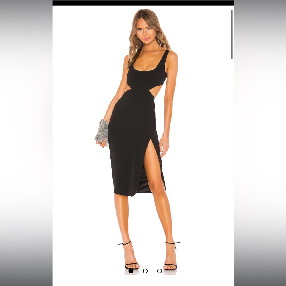 Revolve x Lovers + Friends || Small Black Titus Midi Cut Out Dress